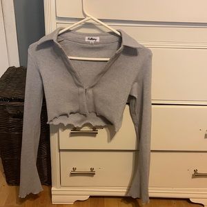 Grey Redberry Crop Top